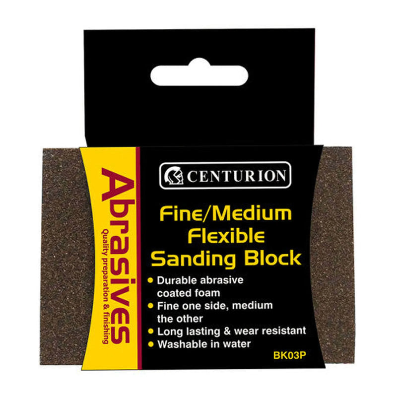 Centurion Abrasives Angled Sanding Block, Fine/Medium 97 x 67 x 27mm - Pack of 5 | FiveLitre — bulk sizes, trade prices