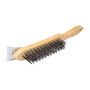 Centurion Wire Brush, Wooden 4 Row with Scraper - Pack of 6 | FiveLitre — bulk sizes, trade prices