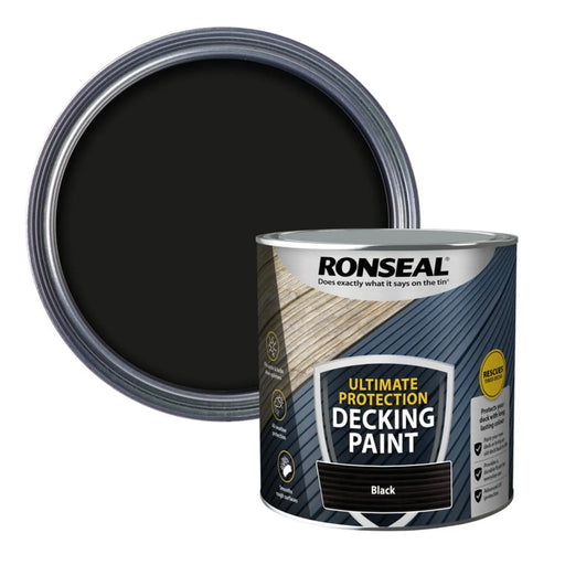 Ronseal Ultimate Protection Decking Paint 2.5L Black | FiveLitre — bulk sizes, trade prices