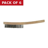 Wire Brush, Wooden  4 Row - Pack of 6