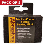 Centurion Abrasives Angled Sanding Block, Medium/Coarse 97 x 67 x 27mm - Pack of 5 | FiveLitre — bulk sizes, trade prices