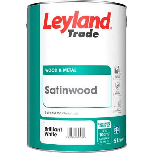 Leyland Trade Satinwood 5L Brilliant White | FiveLitre — bulk sizes, trade prices