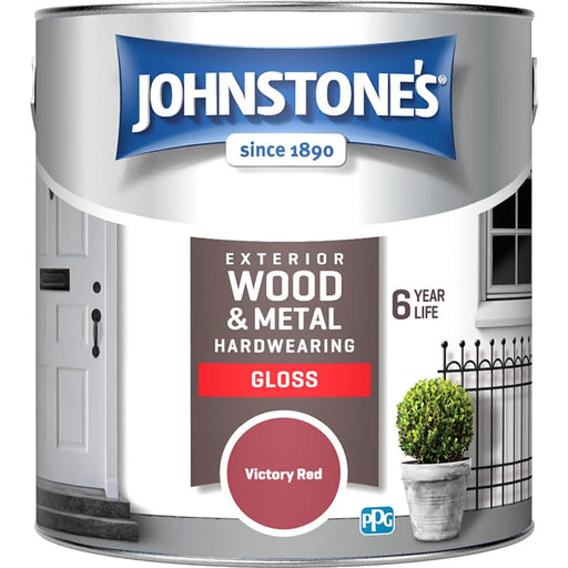 Johnstone's Exterior Hardwearing Gloss 2.5L Victory Red | FiveLitre — bulk sizes, trade prices