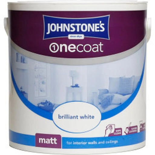 Johnstone's One Coat Matt 2.5L Brilliant White | FiveLitre — bulk sizes, trade prices