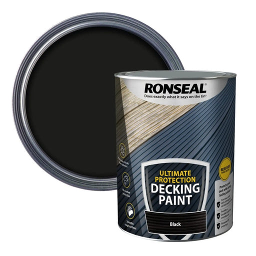 Ronseal Ultimate Protection Decking Paint 5L Black | FiveLitre — bulk sizes, trade prices