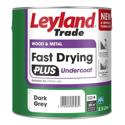 Leyland Trade Fast Drying Plus Undercoat Grey 2.5L | FiveLitre — bulk sizes, trade prices