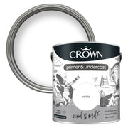 Crown Wood & MDF Primer & Undercoat 2.5L White | FiveLitre — bulk sizes, trade prices