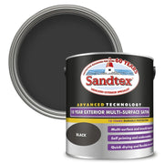 Sandtex 10 Year Exterior Multi Surface Satin 2.5L Black | FiveLitre — bulk sizes, trade prices