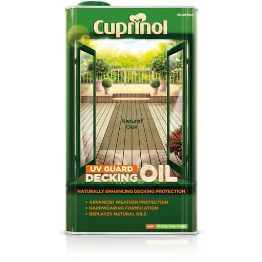 Cuprinol UV Guard Decking Oil 5L Natural Oak | FiveLitre — bulk sizes, trade prices