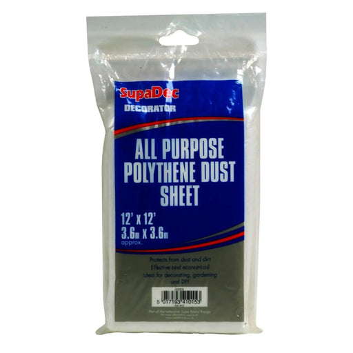 SupaDec All Purpose Polythene Dust Sheets 12' x 12' | FiveLitre — bulk sizes, trade prices