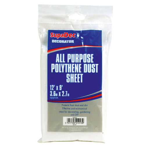 SupaDec All Purpose Polythene Dust Sheets 12' x 9' | FiveLitre — bulk sizes, trade prices