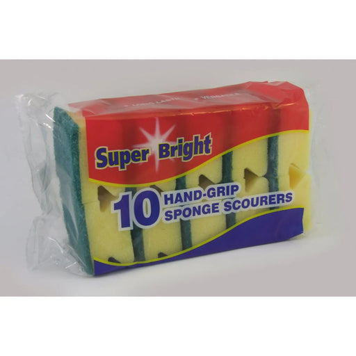 Superbright Hand Grip Sponge Scourers Pack 10 | FiveLitre — bulk sizes, trade prices