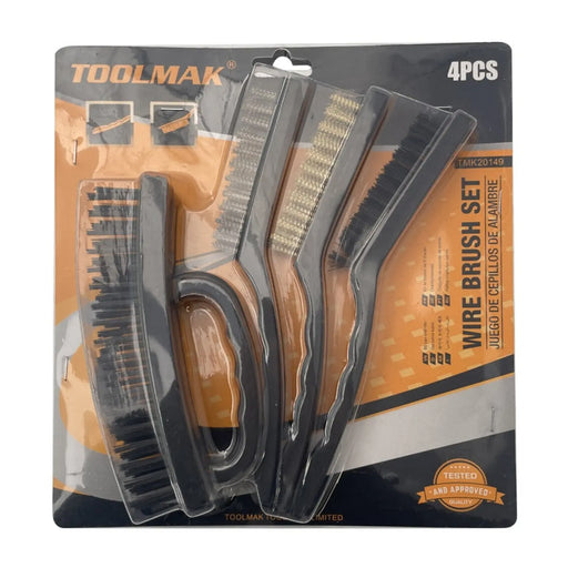 Toolmak Wire Brush Set 4 Piece | FiveLitre — bulk sizes, trade prices